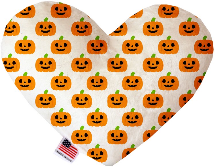 Happy Pumpkins 8 Inch Canvas Heart Dog Toy